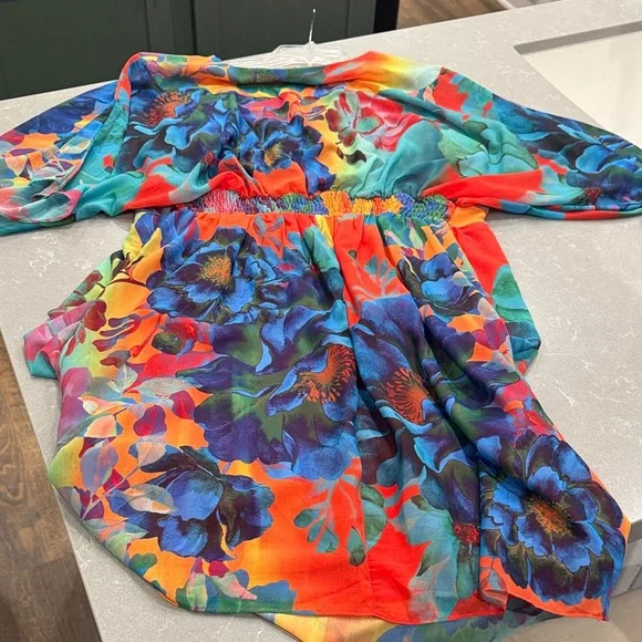 City Chic Vibrant Floral Wrap Dress - Picture 5 of 5